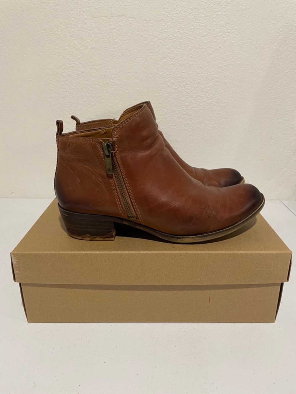Women's LUCKY BRAND Leather Ankle Boots - Brown
